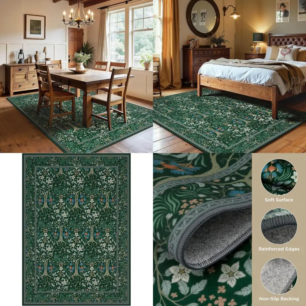 Boho floral rug close-up
