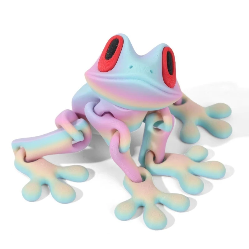 3D Printing Creative and Funny Lifelike 3D Frog Variable Design Refrigerator Magnets Toys Action Kids Movable Joint Fidget Toys