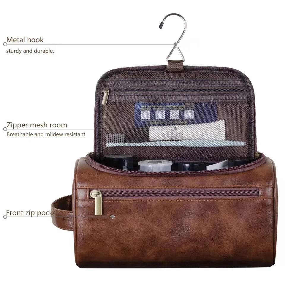 Leather Toiletry Bag for Men Women Dopp Kit Mens Hanging Toiletry Bag Travel Toiletry Bag for Traveling Large Cosmetic Bag for T Best Sellers In Luggage, Bags