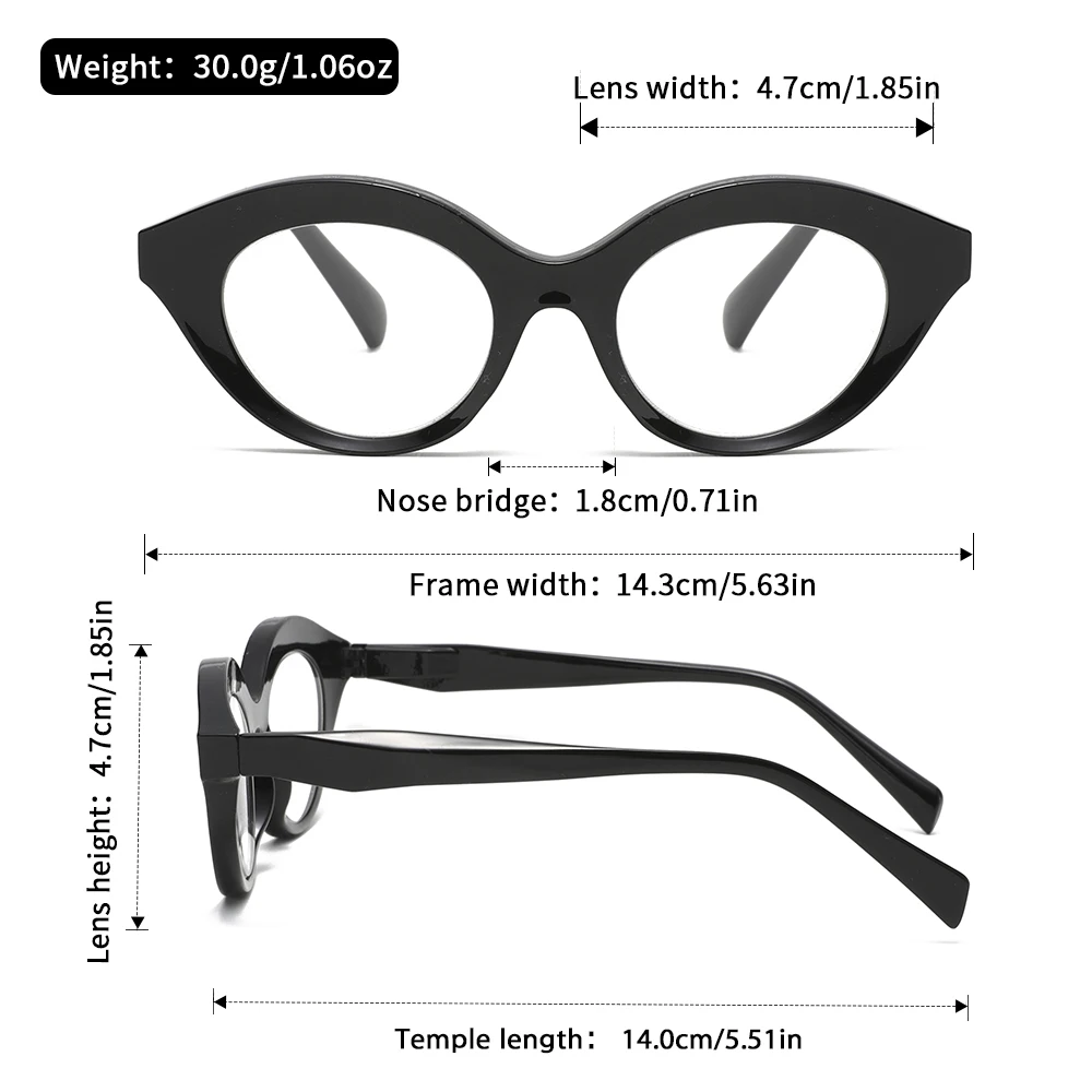 Oyalie Cat-Eye Fashionable Reading Glasses - Transparent Spliced Retro Frame, Trendy and Stylish Design, Perfect Accessory