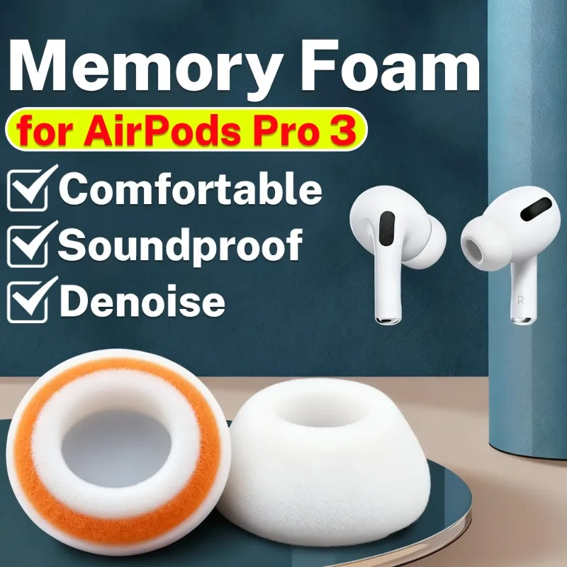 Dual-Color Memory Foam Earbud Pads with Silicone Eartips