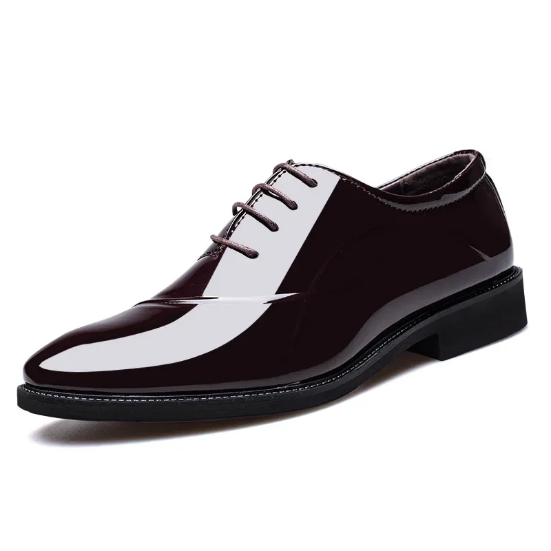 Leather shoes Men Business Formal All-match Wedding Party Patent Italian