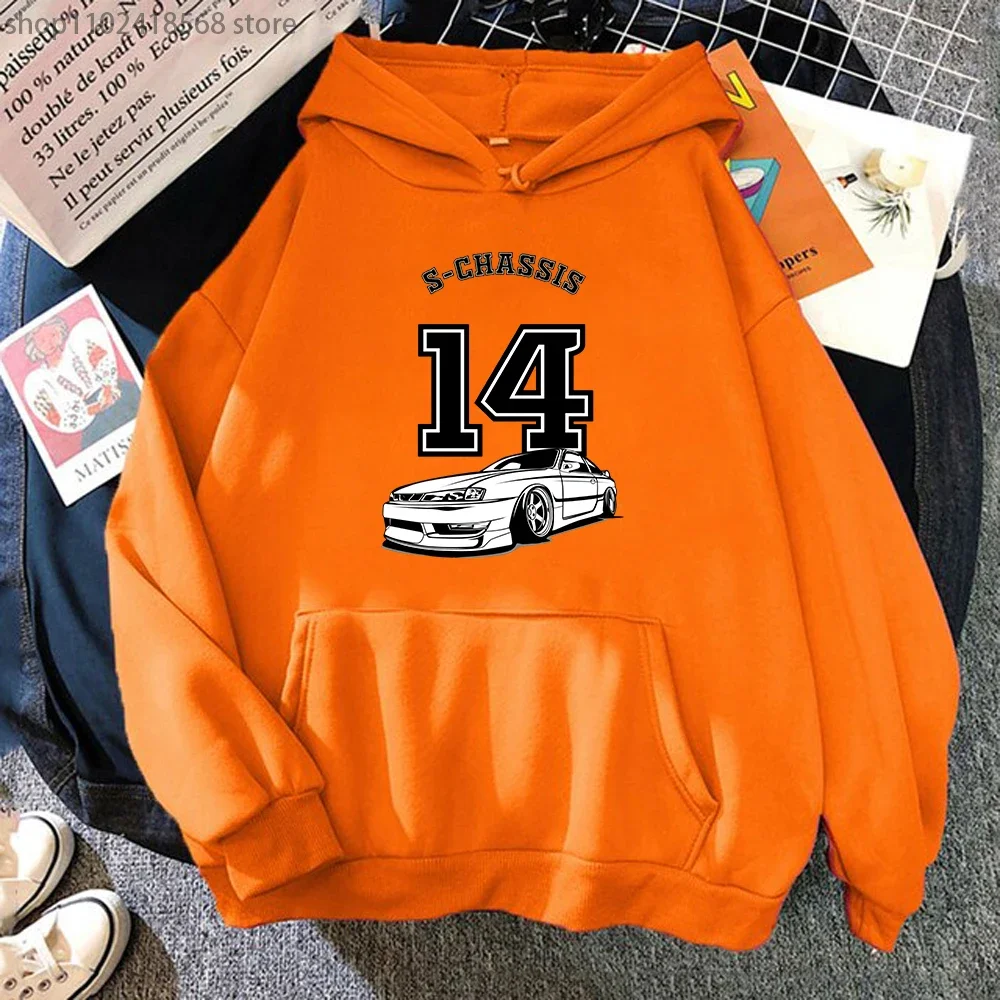 S14 Chassis Hoodies Initial D Car Sweatshirt Jersey Style Print Streetwear Harajuku Casual Long Sleeve Unisex Sudadera Anime Top