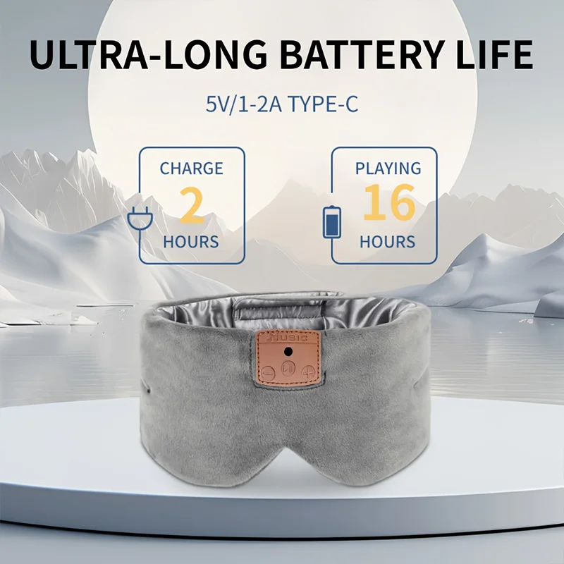 Bluetooth Sleeping Headphones Eye Mask Music Play Headband Headset Soft Comfortable Music Sleeping Earphones for iphone Xiaomi