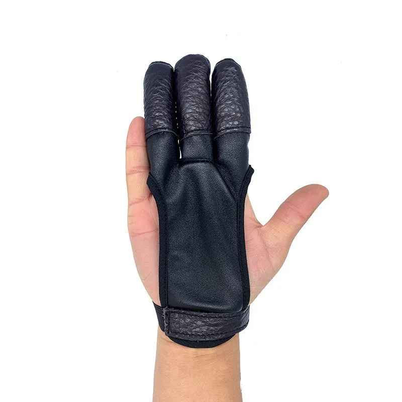 

1pc Cowhide and PU 3Fingers Tab Guard Protective Tool Protector Glove Archery Recurve Compound Traditional Bow Hunting accessory