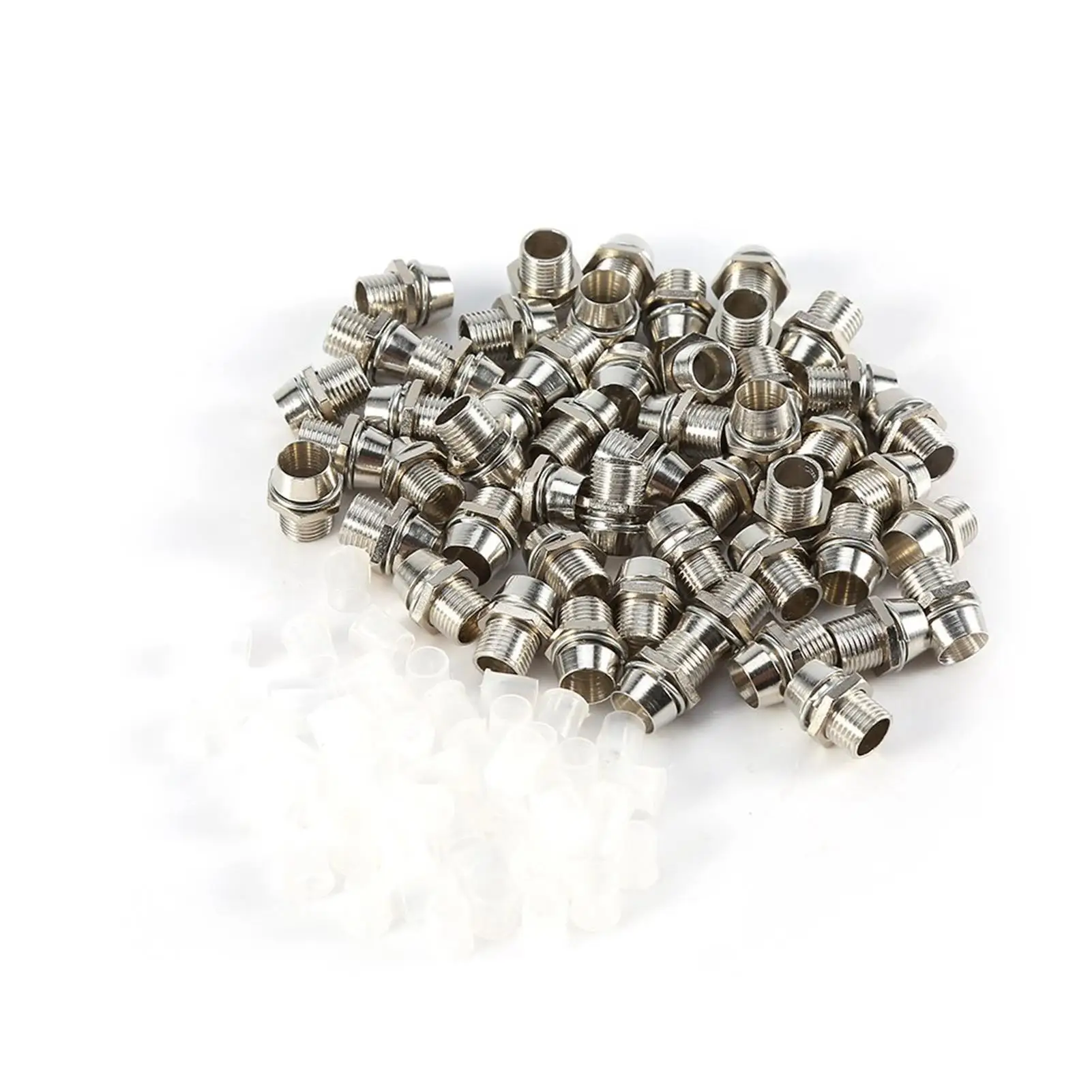 50Pcs Silver Galvanized Aluminum 5mm LED Lamp Holder with 8mm Thread Isolated Lampshade for Panel Display Accessory