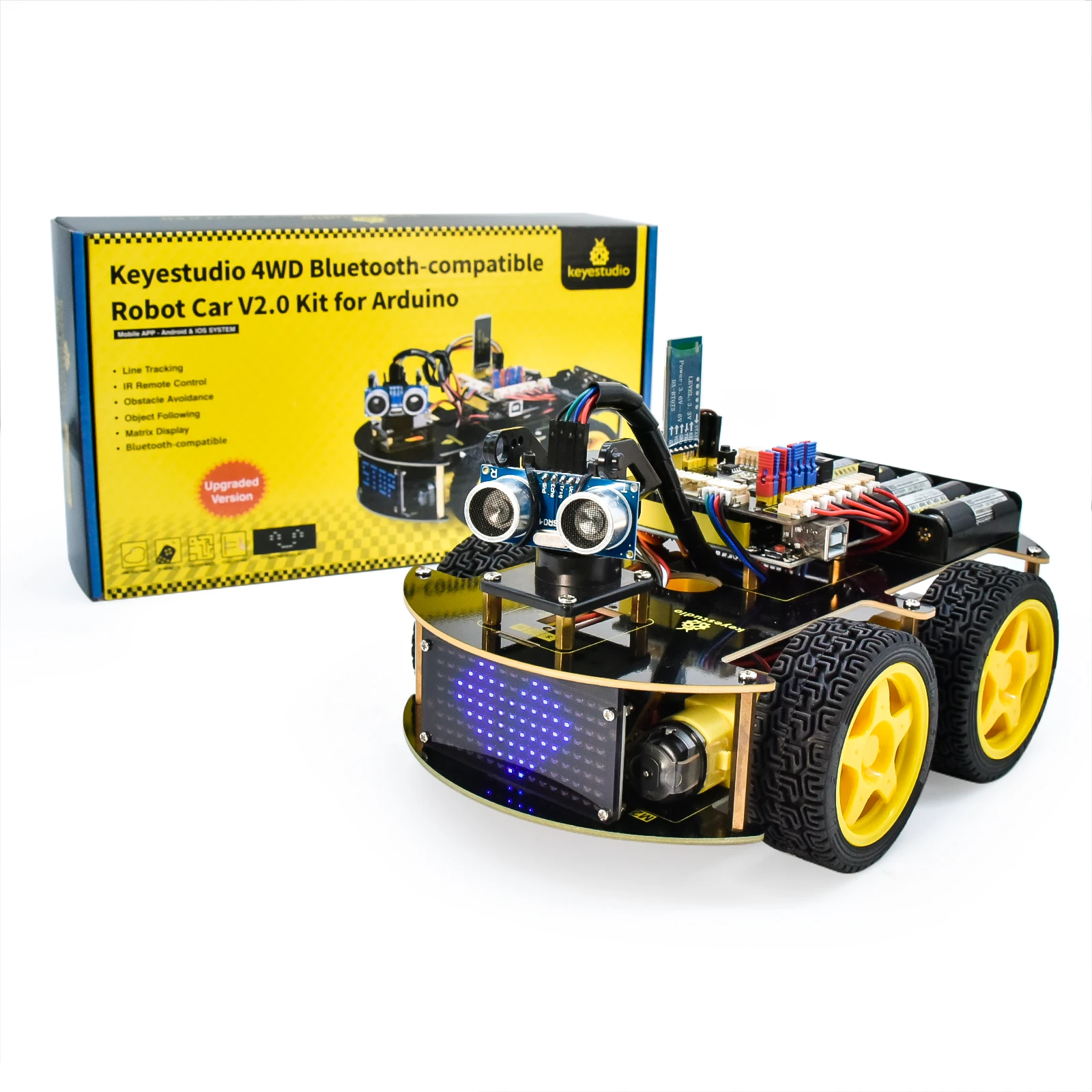 smal Bemærkelsesværdig krabbe Keyestudio 4wd Multi Bt Robot Car Kit Upgraded V2.0 W/led Display For Arduino  Robot Stem Edu /programming Robot Car/diy Kit - Integrated Circuits -  AliExpress