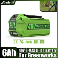 For Greenworks 40V Batteries 6Ah GreenWorks G-MAX Li-ion Battery Manufacturer Replacement Battery for Lawn Mower Power Tools 1