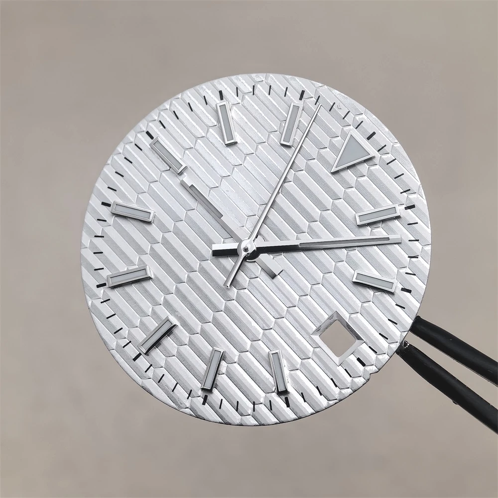 28.5mm Ice Blue Luminous Watch Dial Horizontal Logbook Modified Faces for Miyota 8215 2813 8200 821A ETA 2836 2824 Movement