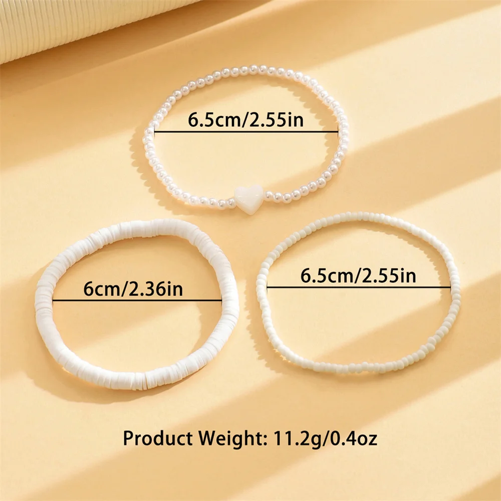 Simulated Pearl Rice Beads Love Heart Anklets For Women Silver Color Foot Chains Ankle Bracelet Beach Jewelry Summer Accessories