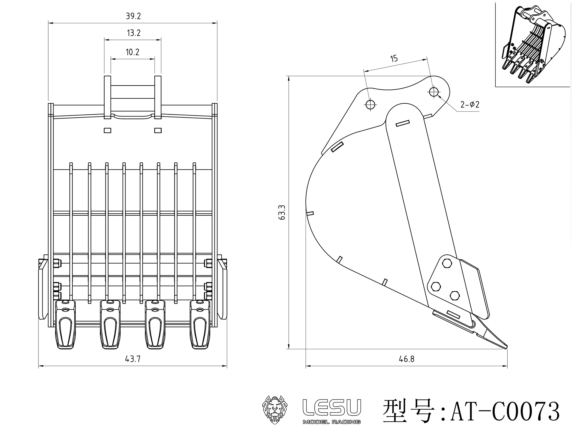 LESU Upgrade-Aufsätze für 1/14 Aoue PC30 B0003 RC Hydraulikbagger Radio Minibagger DIY Modell verbesserte Teile – Detail 8