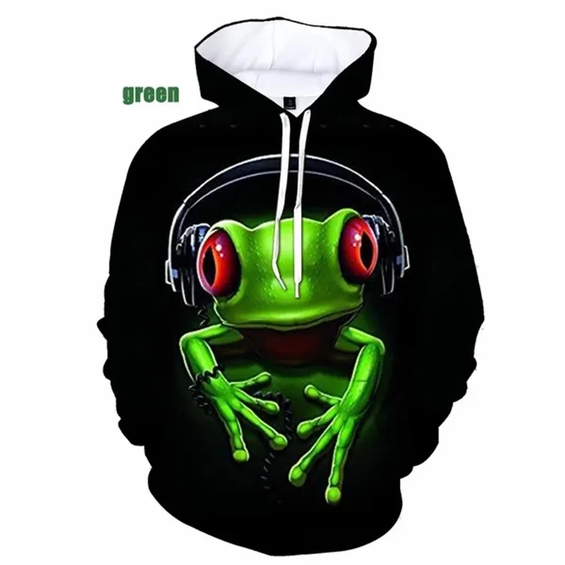 thumbnail image 1 of Sudadera con capucha de animales divertidos para hombres y mujeres, sudadera con estampado 3D de rana, sudaderas casuales, sudaderas con gráficos de gran tamaño, ropa para hombres, 1 of 4