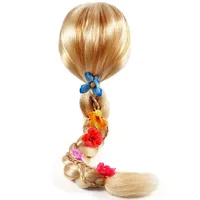 Children Princess Cosplay Wig Girls Rapunzel Dress Up Flowers Long Braid Wig Tangled Big Hair Braid Wigs Rapunzel Accessorie 1