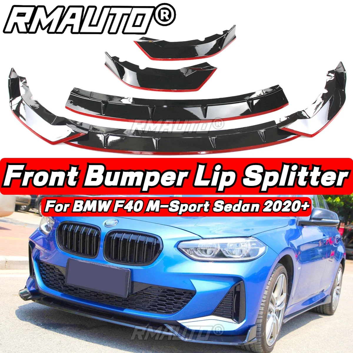 

For BMW 1 Series F40 M-Sport Sedan 2020+ Front Bumper Lip Splitter Diffuser Spoiler Bumper Guard Car Accessories Exterior Part