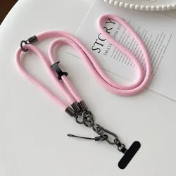 Elegant Universal Crossbody and Neck Lanyard Set with Anti - Drop Rope - Polyester / Nylon (Pink)