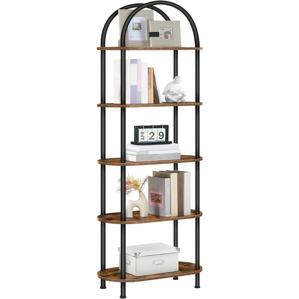 

HOOBRO 5 Tier Bookshelf, Tall Standing Bookshelves and Bookcases, Wooden Book Shelf for Bedroom, Living Room