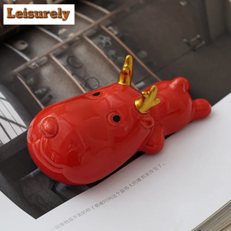 Cute Cartoon Papapua Deer Tea Pet Luxury Exquisite Miniatures Tea Figurine Play Toys Tea Statue Ornaments Tea Table Workmanship