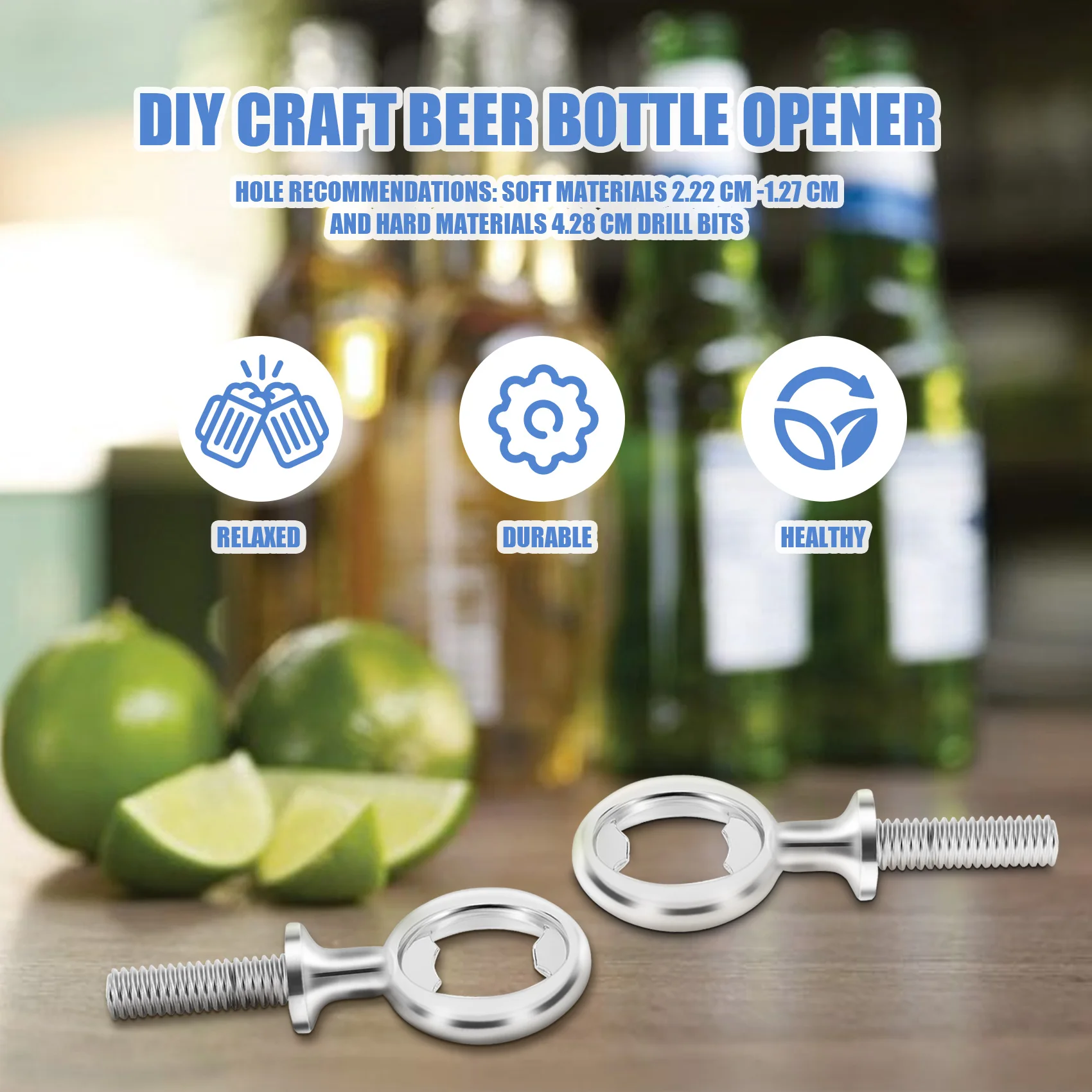 Bottle opener kit 8 Pieces Metal Bottle Opener DIY Craft Beer Blank