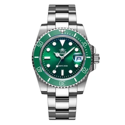 Men's Stainless Steel Quartz Watch - Elegant Business & Sporty Outdoor Waterproof Design (Green steel)