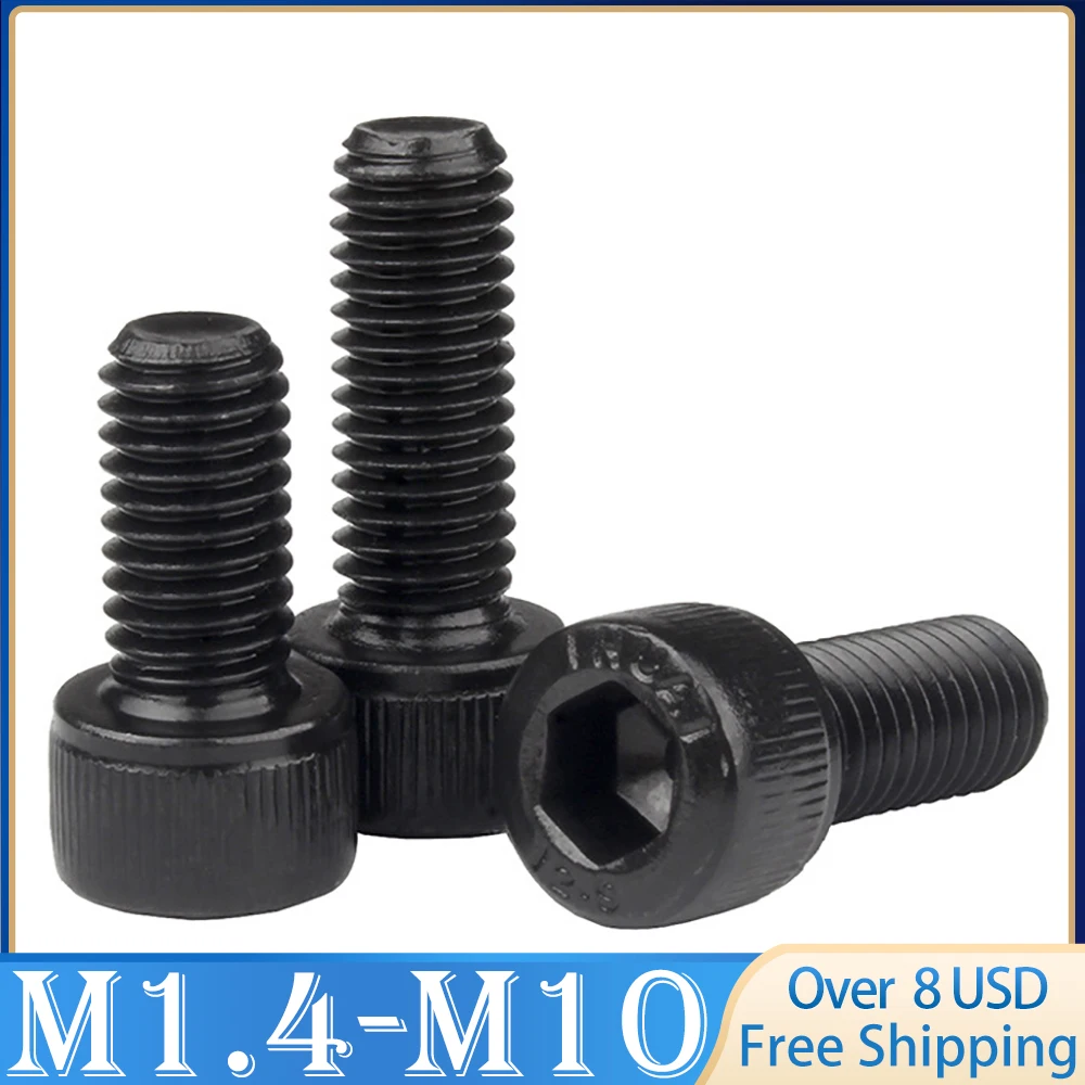 

5-50PCS DIN912 Grade 12.9 allen socket head screw M1.6 M2 M2.5 M3 M4 M5 M6 M8 Hexagon Socket Head Cap Screws Hex Socket Screw