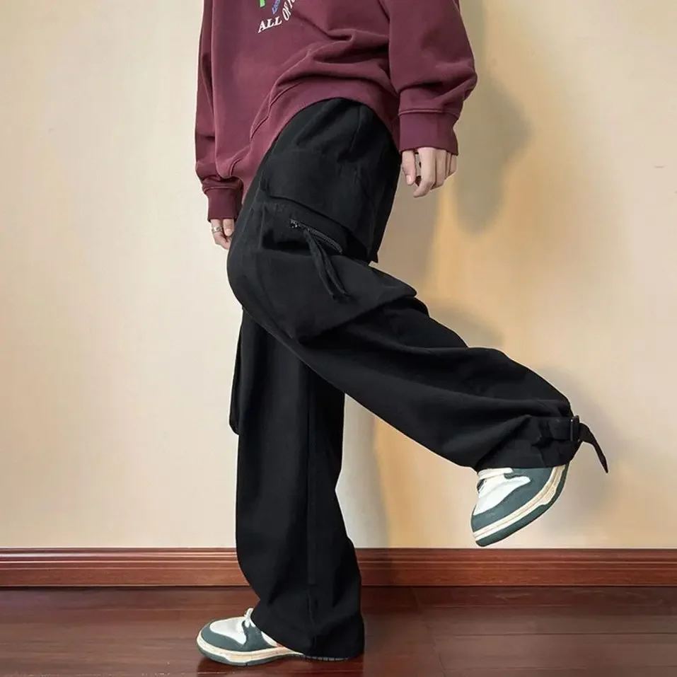 thumbnail image 1 of Pantalones Cargo para Hombre Pantalones Negros Holgados Pantalones Emo Hip Hop Hombre Rectos Y2k Nuevos En Harajuku Multibolsillos Anchos Vintage Trabajo Largos, 1 of 5