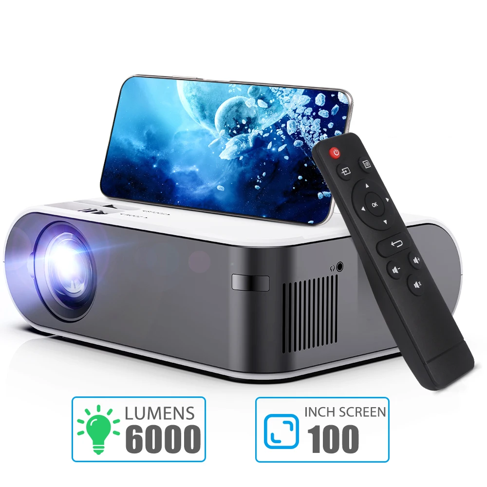 Proyector, Mini Proyector Wifi 1080p Compatible Con 100? Pan