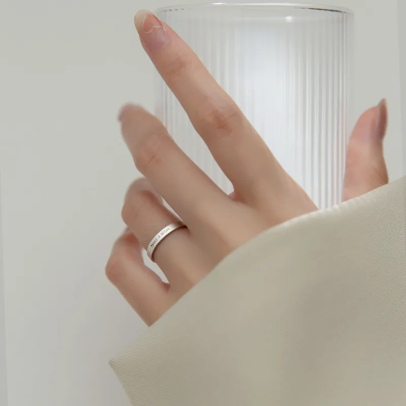 La Monada 여성용  반지, 크기 조정 가능, 50-55mm, 진짜 실버 925, 여자 반지, 고급 주얼리 실버, 소녀 편지 만들기, 소원