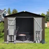10ft x 8ft Garden Storage Shed,Metal Outdoor Storage Sheds with Vents,Hinged Door and Padlock,Practical Tool Storage shed 2
