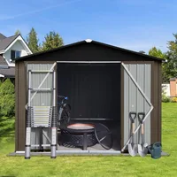 10ft x 8ft Garden Storage Shed,Metal Outdoor Storage Sheds with Vents,Hinged Door and Padlock,Practical Tool Storage shed 2
