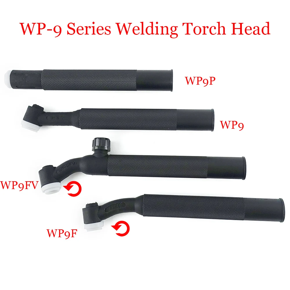 Gas Torch Welding Torch WP9 120A TIG Welding Torch Air Cooled Head Rotatable Argon Valve Flexible Neck for GTAW Welder