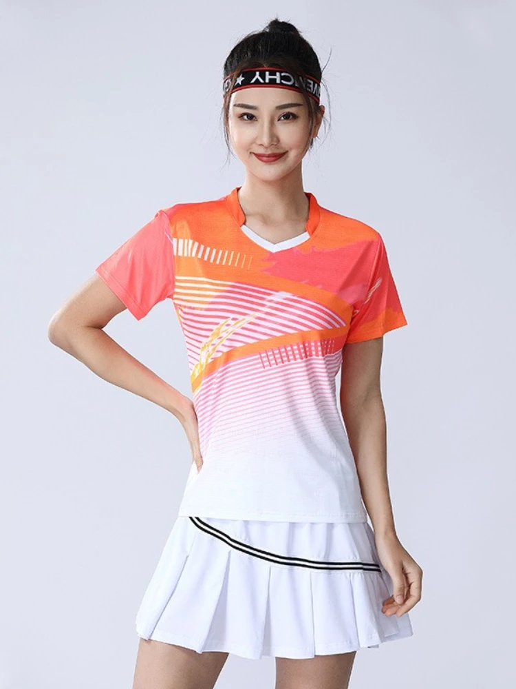 Volleyball Couple Badminton Suits Men Women Short Sleeve Sports Suits Sweat Absorbing Group Buying Badminton Sportswear