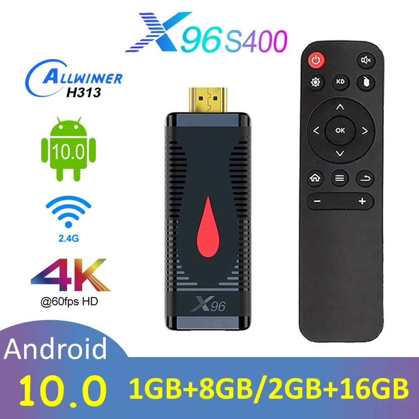 Tv Stick X96 S400 Allwinner H313 Android 10.0 Smart Tv Box Per Lo Spostamento Di 4K 2.4G Wifi Media Streaming Player Set Top Box X96S400