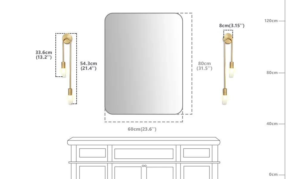Modern Led Wall Light Gold Nordic Long Strip Wall Lamps 4