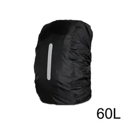 Rainproof Backpack Cover for Outdoor Sports & Hiking (25-80L) (Black 60L)