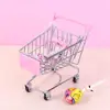 Mini Supermarket Shopping Trolley Cart Desktop Model Children's Toys Home Decoration Miniature Dollhouse Furniture Accessories 2