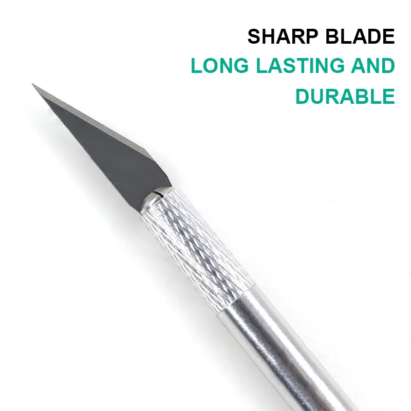 Carving Knife Engraving Craft Knife Non-Slip Metal Scalpel Carving Knife Craft Hobby Gold Silver Color Utility Stationery Art Supplies