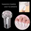 Heallor Transparent Nail Stamper with Scraper 2pcs Jelly Silicone Stamp for French Nails Manicuring Kits Nail Art Stamping Tool 3