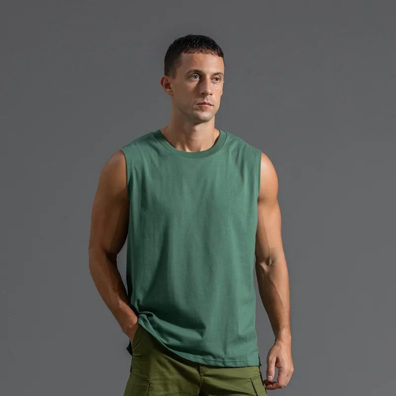 New-Pure-Cotton-Sleeveless-T-shirt-Men-s-Large-Sports-Tank-Top-Men-s ...
