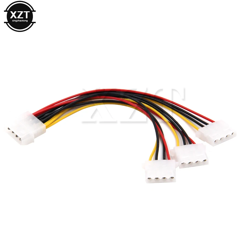 4 Pin Molex Male to 3 port Molex IDE Female Power Supply Splitter Adapter Computer 4Pin IDE Power Cord sata to ide adapter