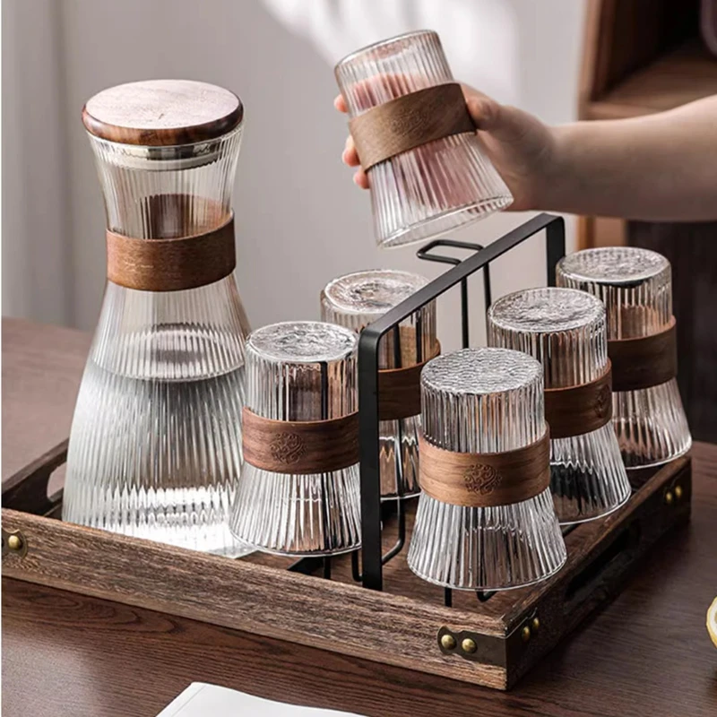 Creative Heat-Resistant Glass Cup Set Water Kettle Bottle Flower Tea Juice Cup