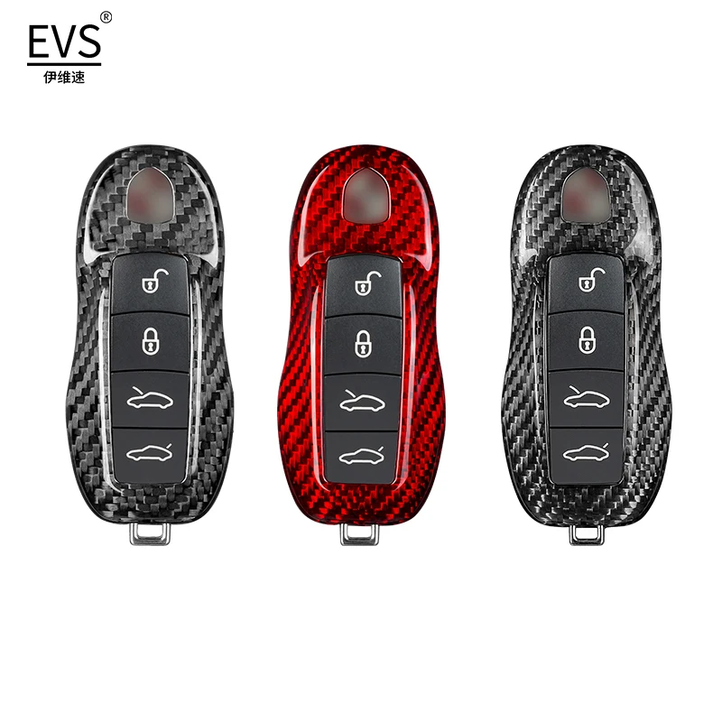 

Carbon Fiber Car Key Case Fit For Porsche Macan Cayenne Panamera 911 Smart Remote Shell Auto Car Remote Accessory