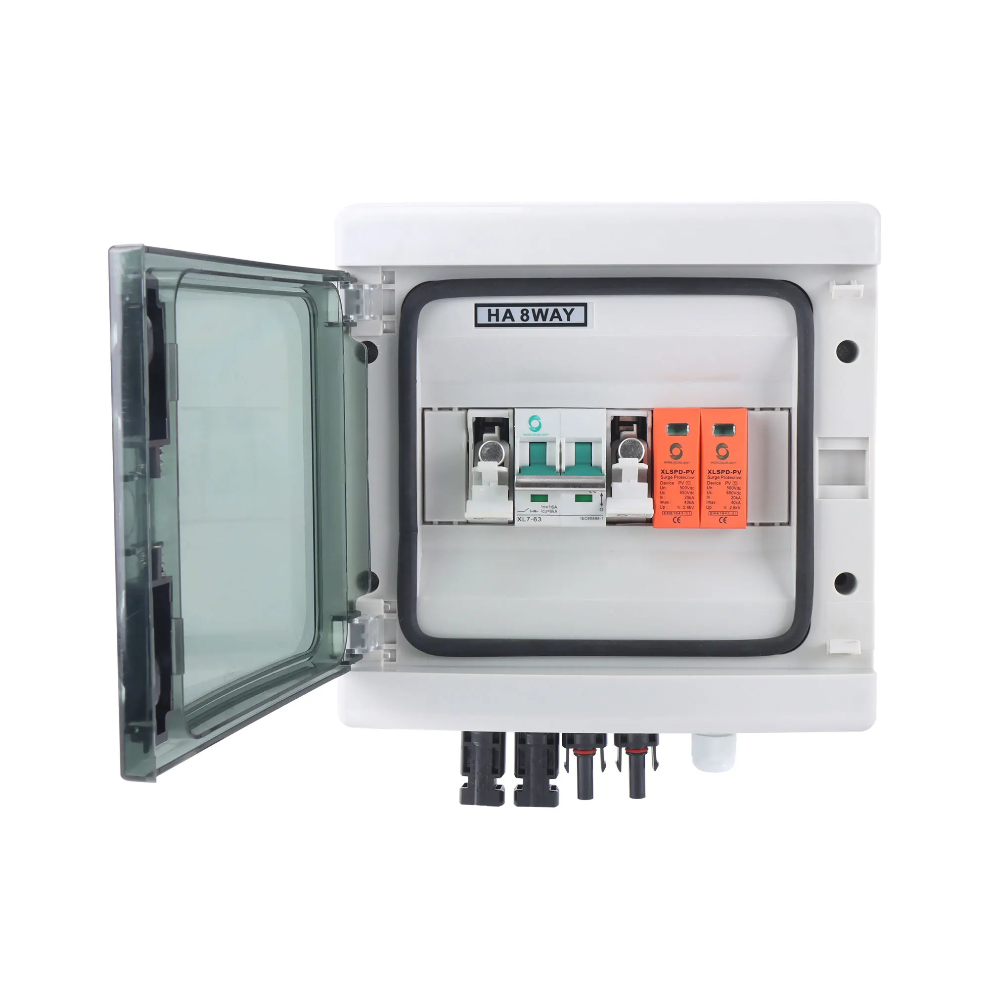 Solar PV Combiner Box WSDB-PV1/1 500V 600V 1 input 1 output string for off grid solar energy system Solar Combiner Box