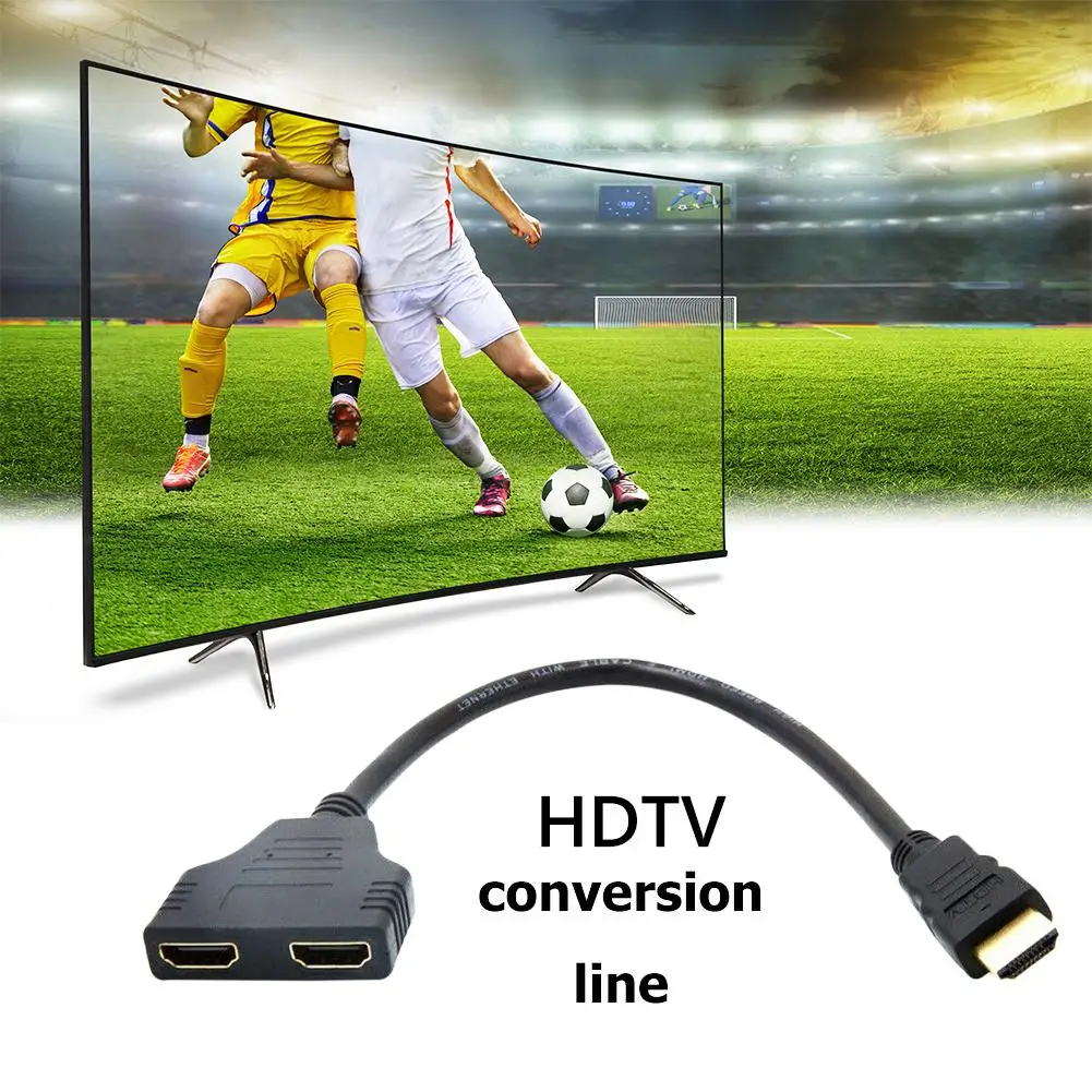 1 Male To 2 HDMI-Compatible 1.4 Female Adapter HDMI-Compatible Splitter Adapter Cable 1080P 3D Y Splitter Cable for PC TV Xbox