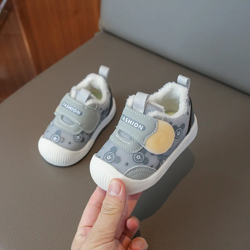 Cute Sweet Baby Shoes Autumn Winter Infant Warm Fur Shoes Newborn First Walkers Toddler Boy Girl Flexible Sneakers For Baby 2