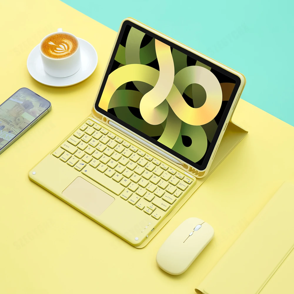 Teclado Mágico sem Fio Mouse para Ipad Pro 11 Case 2023 ar 10.2 8th Geração Capa Mini ar Bluetooth Teclado