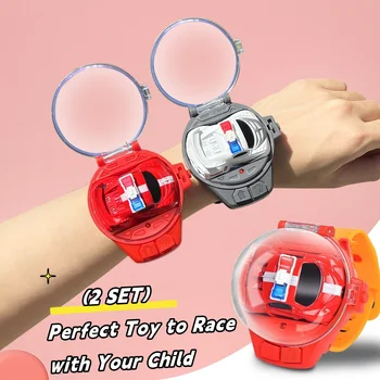 2pcs Mini Remote Control Car Watch Toys - Small RC Watch Racing Car with USB Charging, 2.4 GHz Detachable - For Boys & Girls - P 1