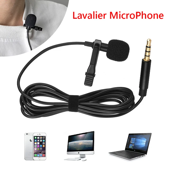 USB 20-foot Cord Clip On Lavalier Microphone for PC & Mac | M1 | Movo