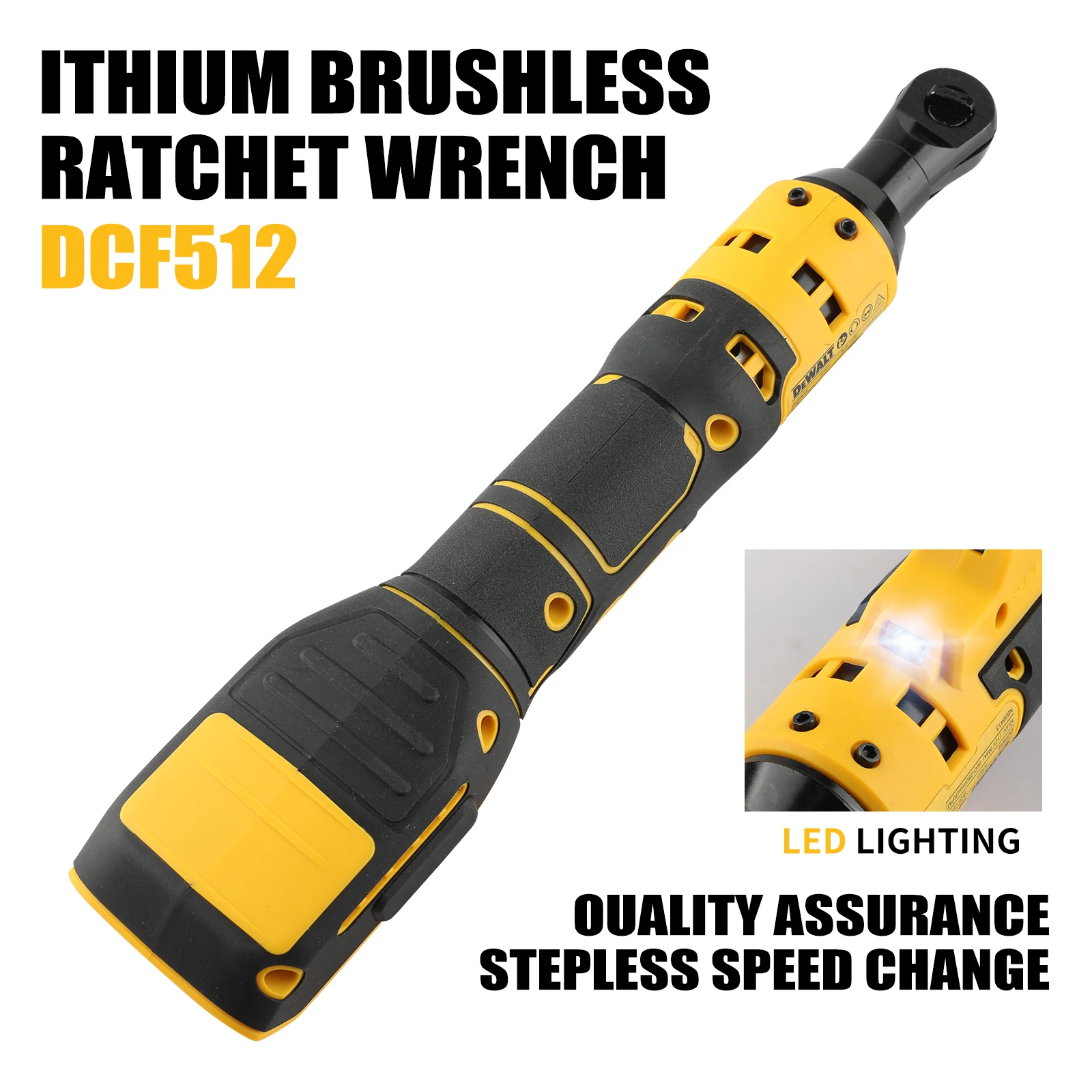 Dewalt 20V Cordless Impact Wrench Brushless Motor Right Angle Wrench 512 95N.m High Torque 2500RPM Compact Ratchet Air Cannon for Car Maintenance