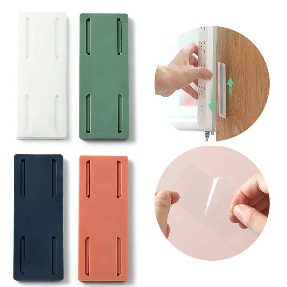 

Socket Holder Plug Fixer Wall-Mounted Power Strip Holders Sticker Punch-free Plug Multi-Purpose Hooks Cable Wire Organizer