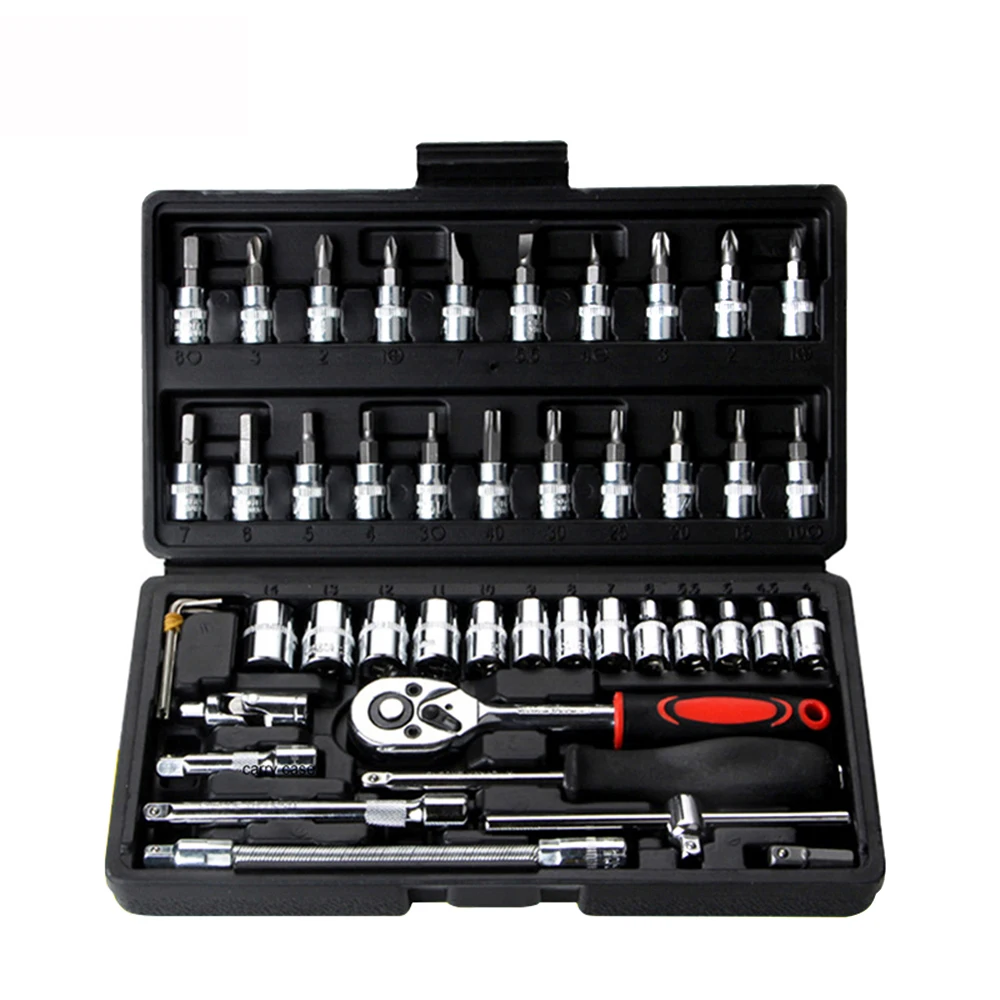 46 Pcs Set Of Wrench Head Set Tool Kit For Car Tool Sets Screwdriver